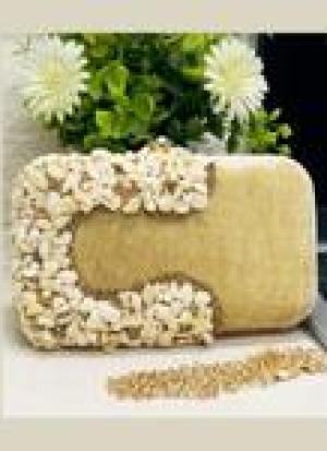 Off-White Hand Work Clutch