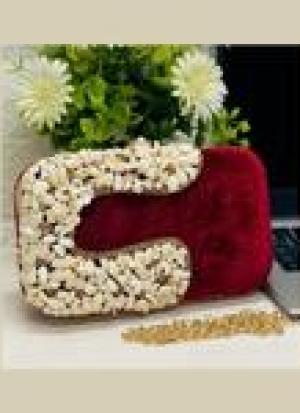 Maroon Hand Work Clutch