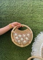 Beige And Golden Clutch