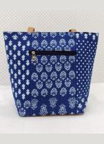 Blue Ikkat 5 Piece Hand Bag