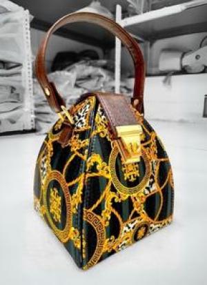Black And Golden Digital Print Potli