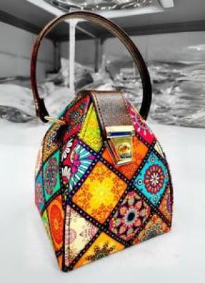 Multicolor Digital  Print Potli