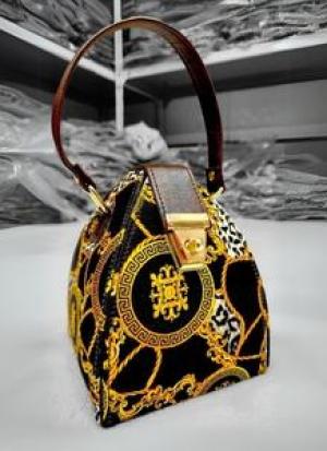 Golden And Black Digital Print Potli