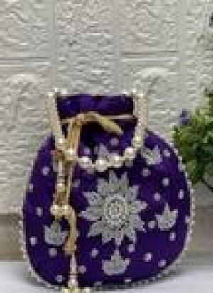 Royal Blue Potli Bag