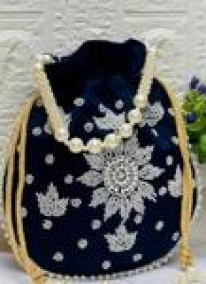 Dark Peacock Blue Potli Bag