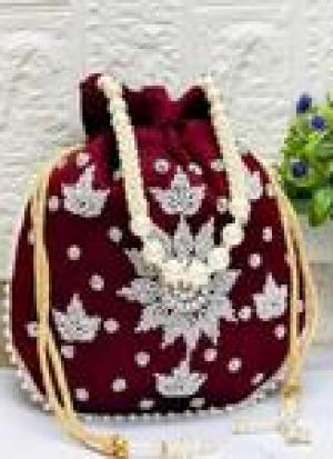 Maroon Potli Bag