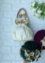 White And Golden Potli