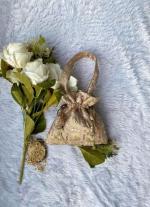 Dark Beige And Golden Potli