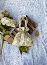 Beige And Golden Beaded Potli