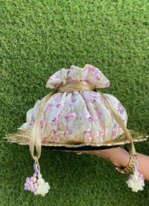White And Pink Potli
