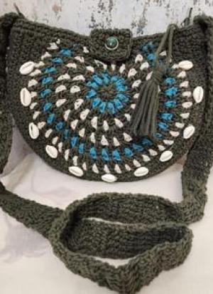 Dark Grey Croissant Sling Bag