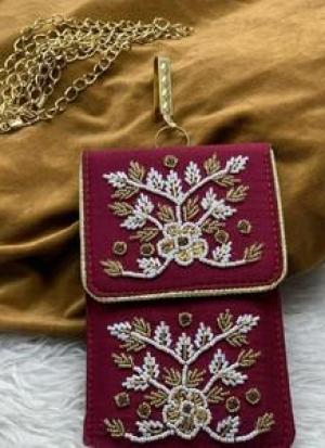 Maroon Zari Sling Bag