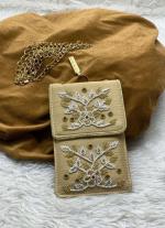 Dark Beige Zari Sling Bag