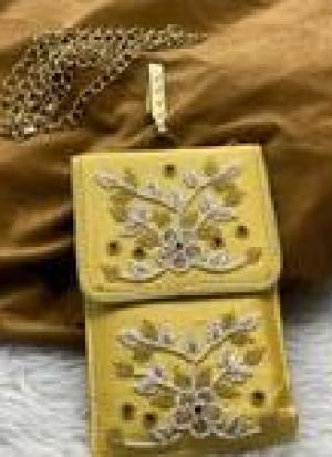 Yellow Zari Sling Bag
