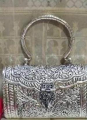 Floral Design German Silver Clutch