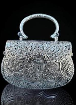 Hand Carved German Silver Clutch