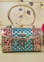 Red And Blue German Silver Clutch