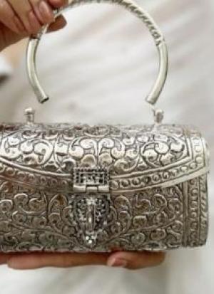 Floral German Silver Clutch