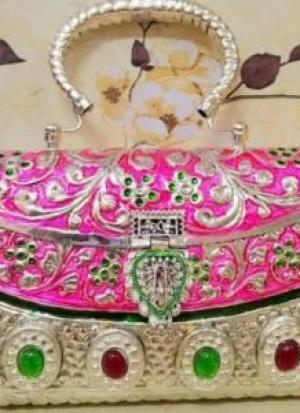 Pink German Silver Clutch