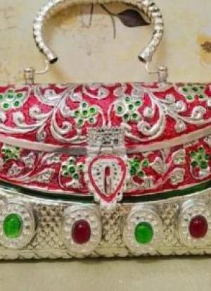 Red German Silver Clutch