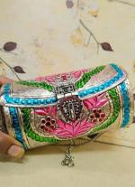 Green And Pink German Silver Clutch
