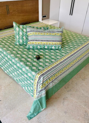 White and Yellow Floral Bed Sheet
