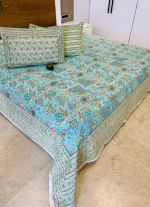Blue And White Floral Bed Sheet