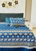 Blue And White Bed Sheet