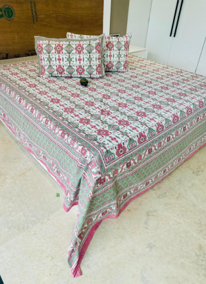 White And Pink Bed Sheet