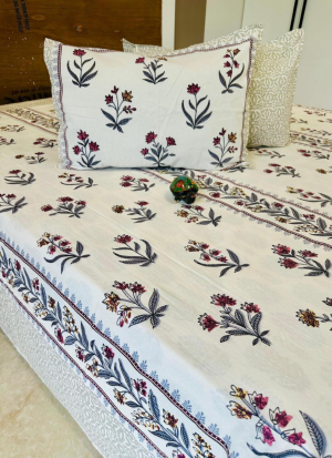 White Floral Bed Sheet