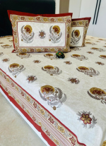 White And Brown Floral Bed Sheet