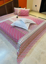 Pink And White Floral  Bed Sheet