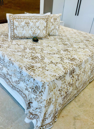White Floral Bed Sheet