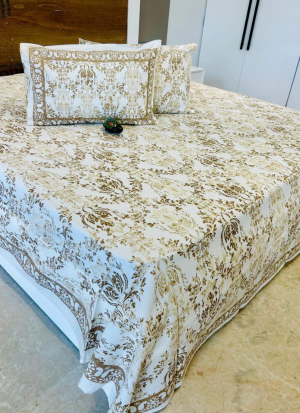 White Floral Bed Sheet