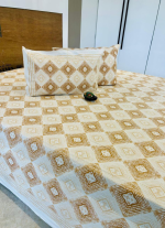 Beige And Brown Bed Sheet