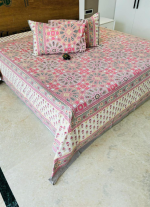 Pink And White Floral Bed Sheet