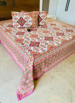 Pink And White Floral Bed Sheet