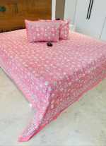 Pink Floral Bed Sheet