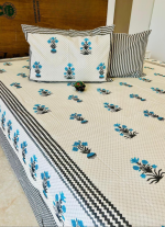 Blue Floral Bed Sheet