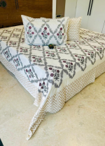 White And Black Floral Bed Sheet