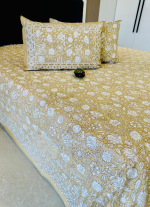 Light Beige Floral Bed Sheet